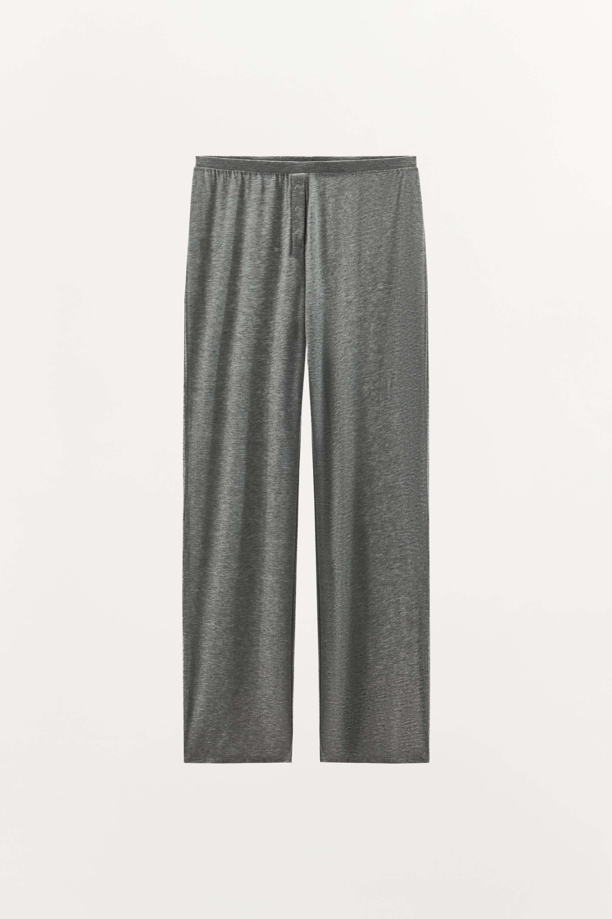 LYOCELL BLEND PANTS WITH BUTTONS